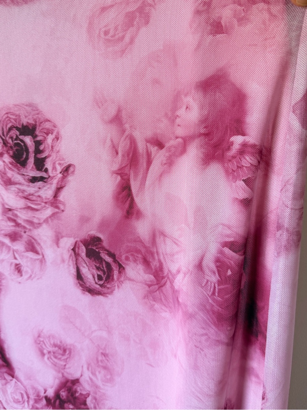 Floral Renaissance angel  print maxi skirt - Picture 5 of 10